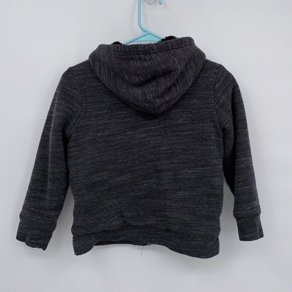 Old Navy Kids Hooded Front Pocket Full Zip Fleece Lined Sweatshirt Gray Small 6 - Picture 7 of 8
